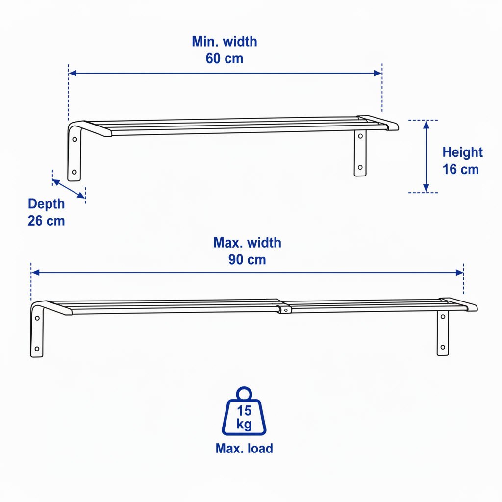 MULVIK Wall Mounted Clothes Rail - Image 3