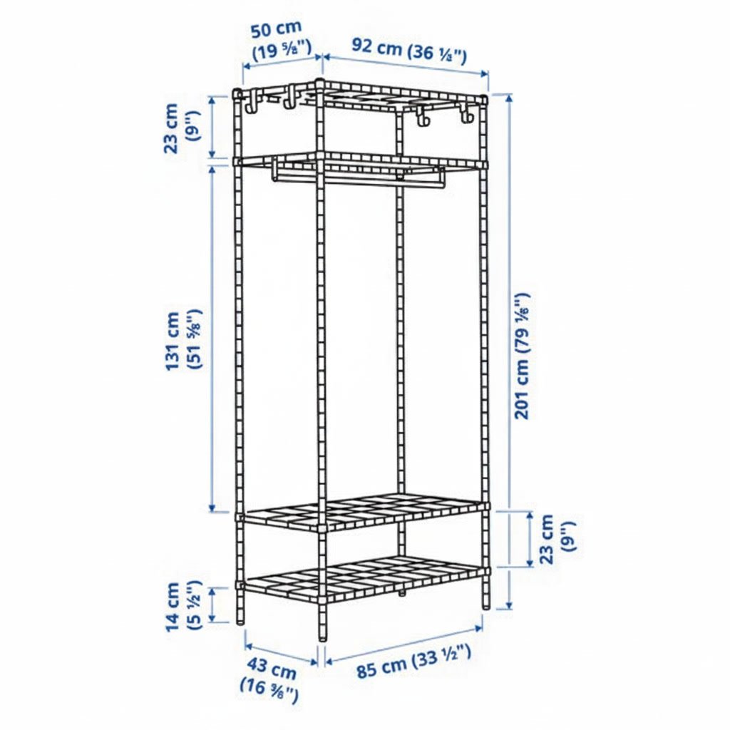 OMVIK Clothes Rail Storage Shelving Unit - Image 7