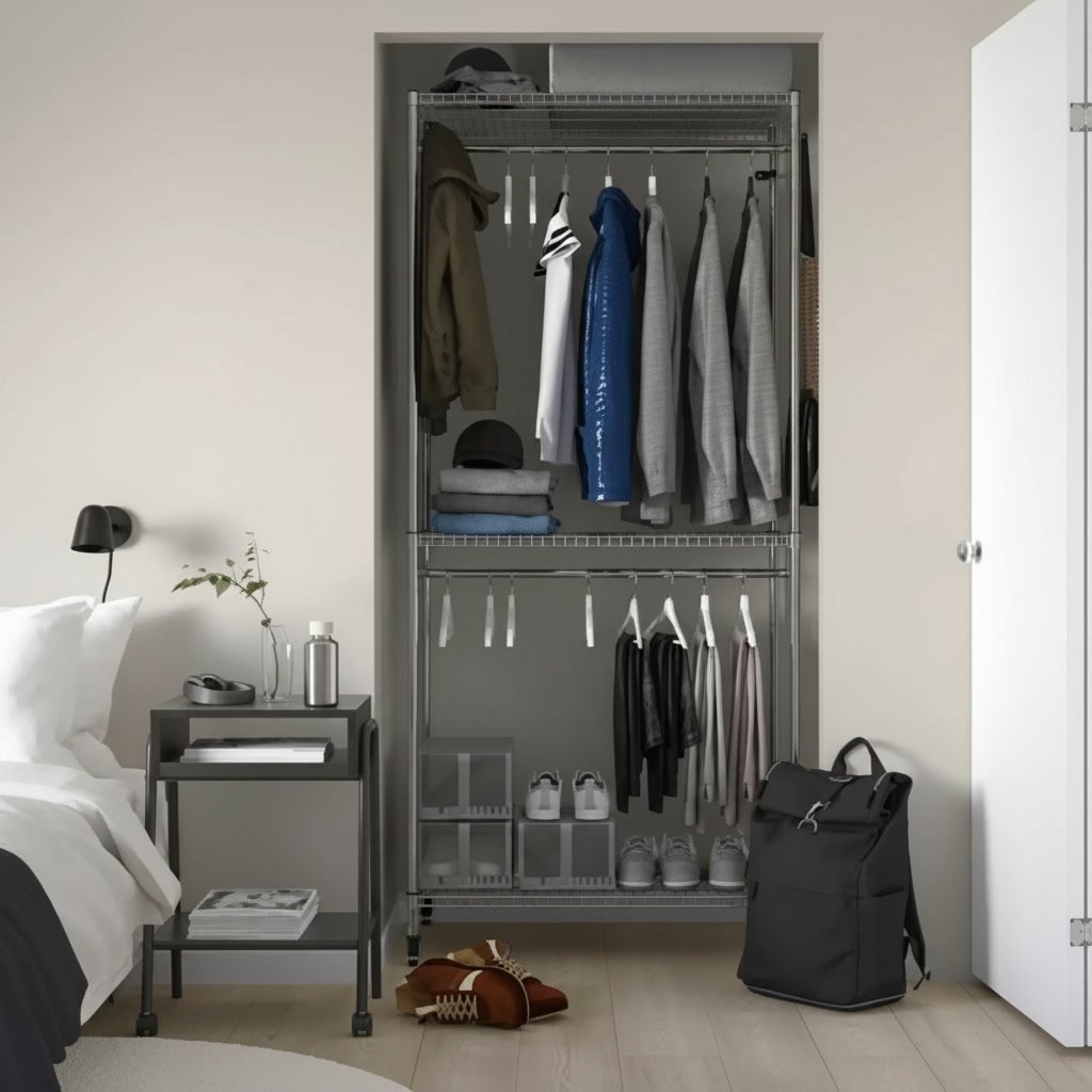 OMVIK Clothes Rail Storage Shelving Unit - Image 2