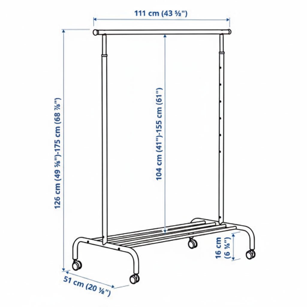 RIGVIK Height Adjustable Clothes Rail - Image 5