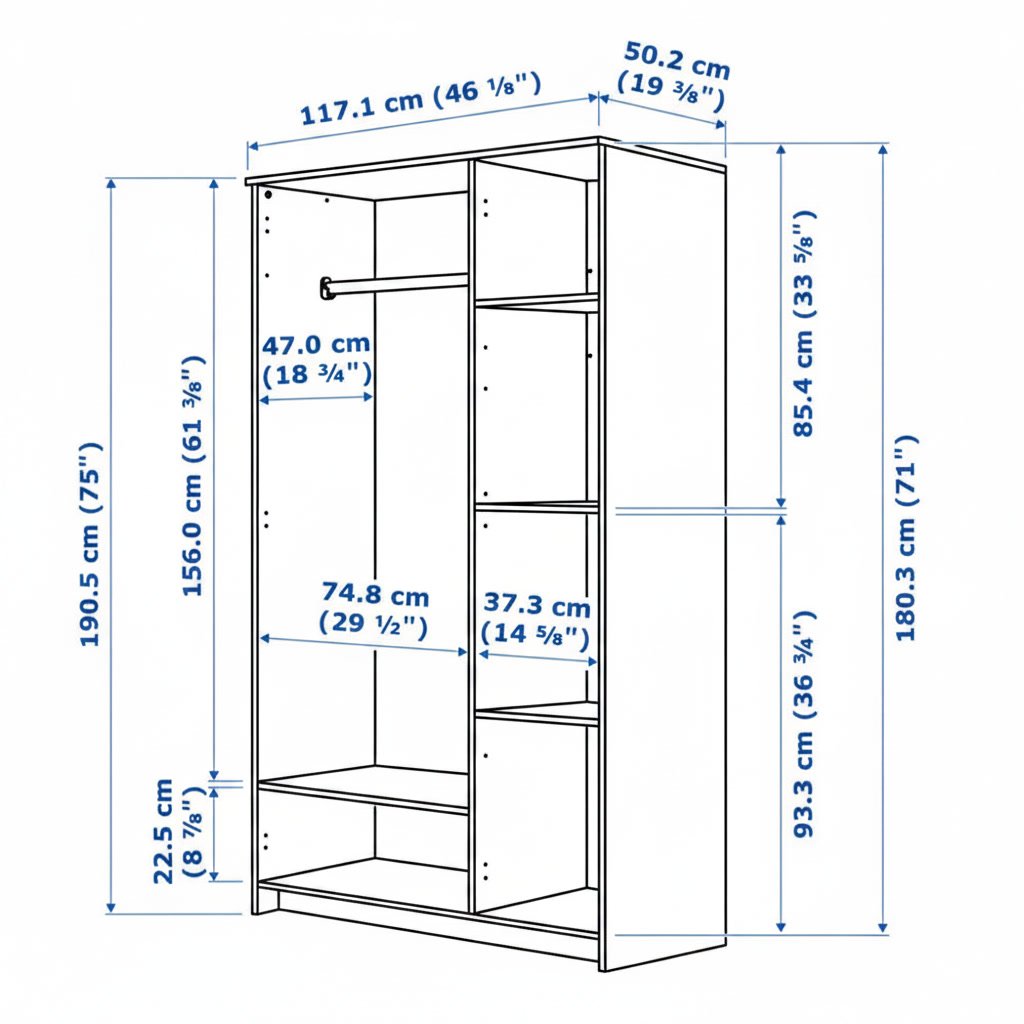 BRIMVIK Mirror Triple Door Wardrobe - Image 6