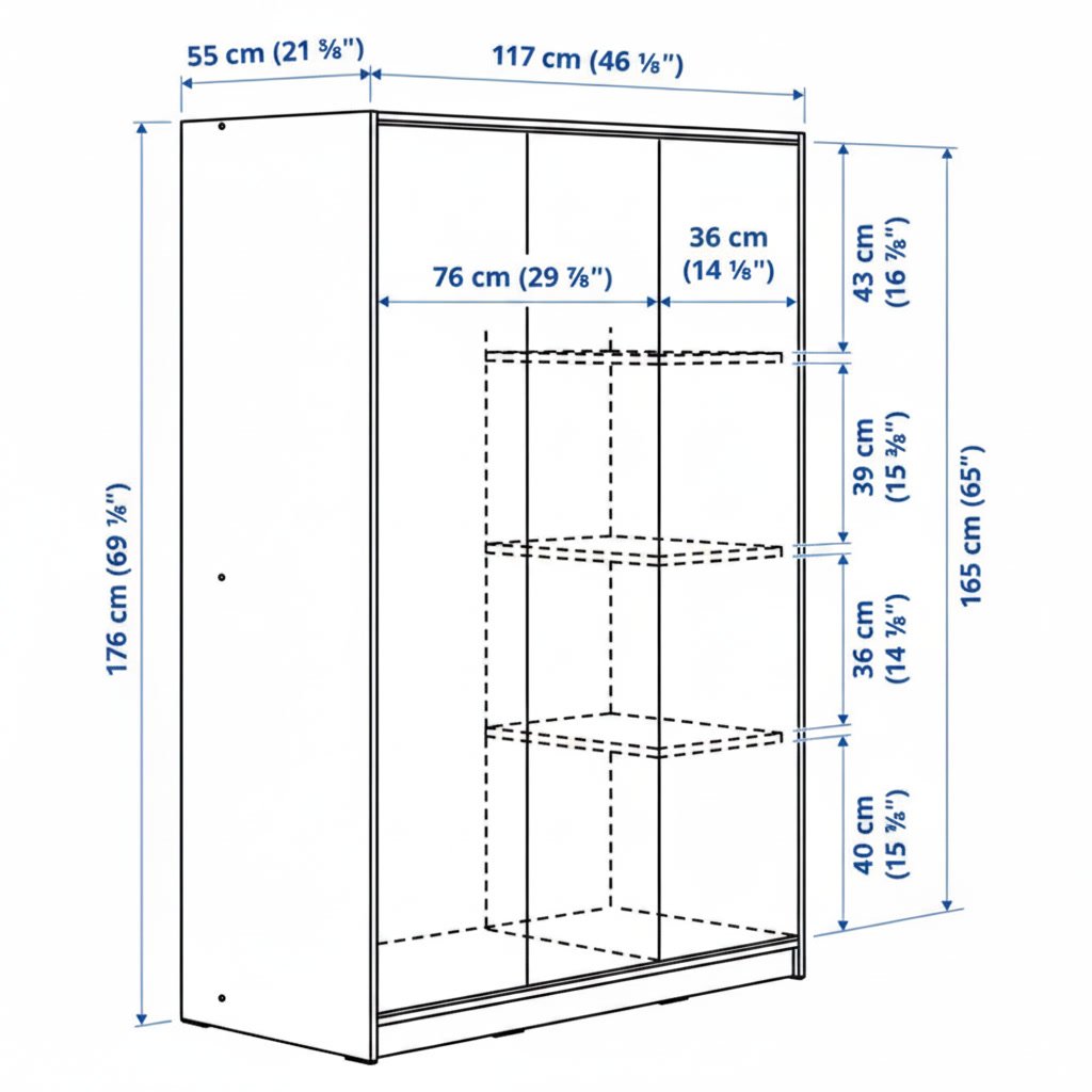 KLEPVIK Triple Door Wardrobe - Image 5