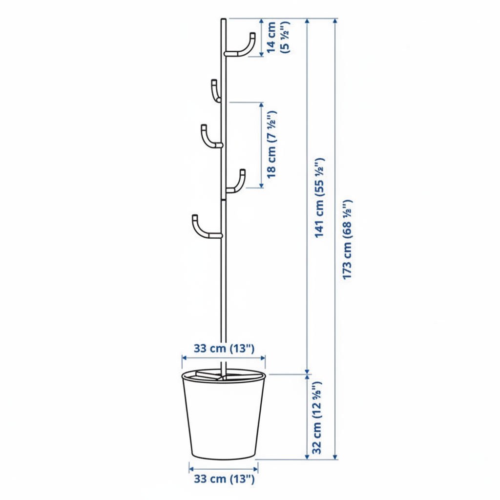 ALGVIK Umbrella Basket Coat Stand - Image 5