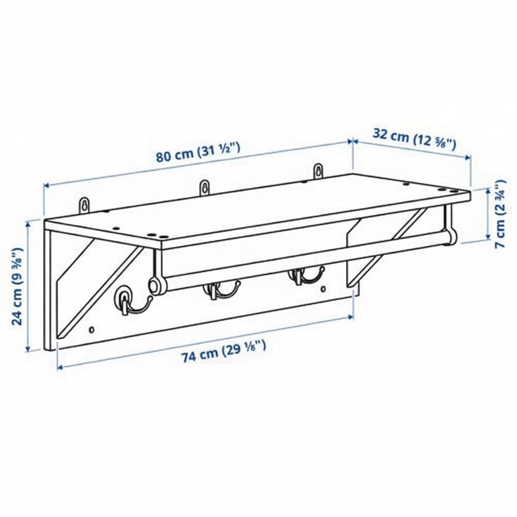 KALLVIK Wall Mounted Hat Rack Storage Shelf - Image 5
