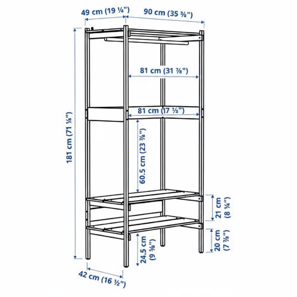 KRONVIK Open Wardrobe Storage - Image 7