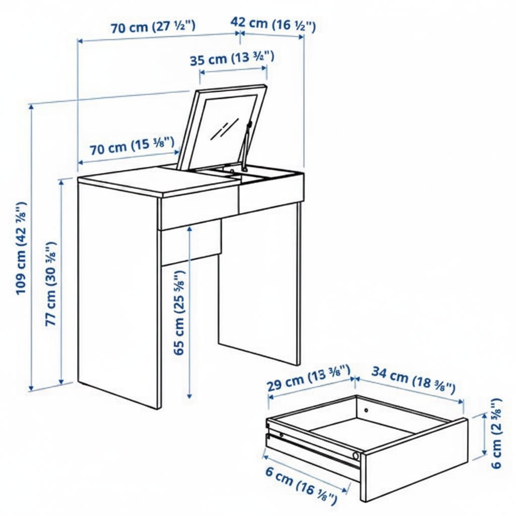 BRIMVIK Mirror Dressing Table - Image 7