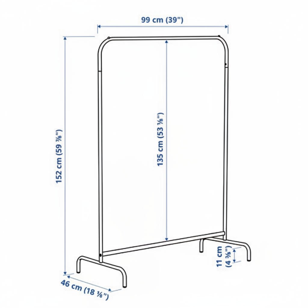 MULVIK Open Frame Clothes Rail - Image 3