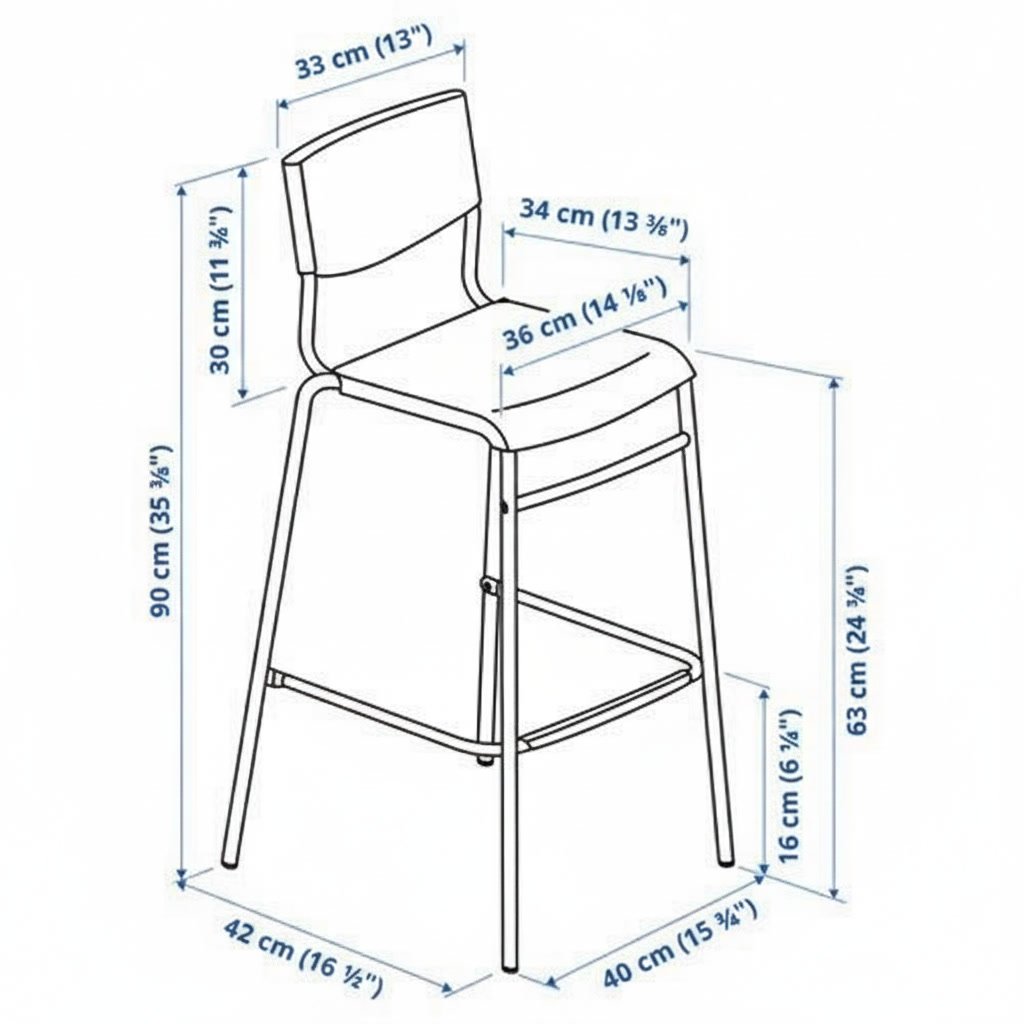 STIGVIK Stackable High Back Bar Stool - Image 4
