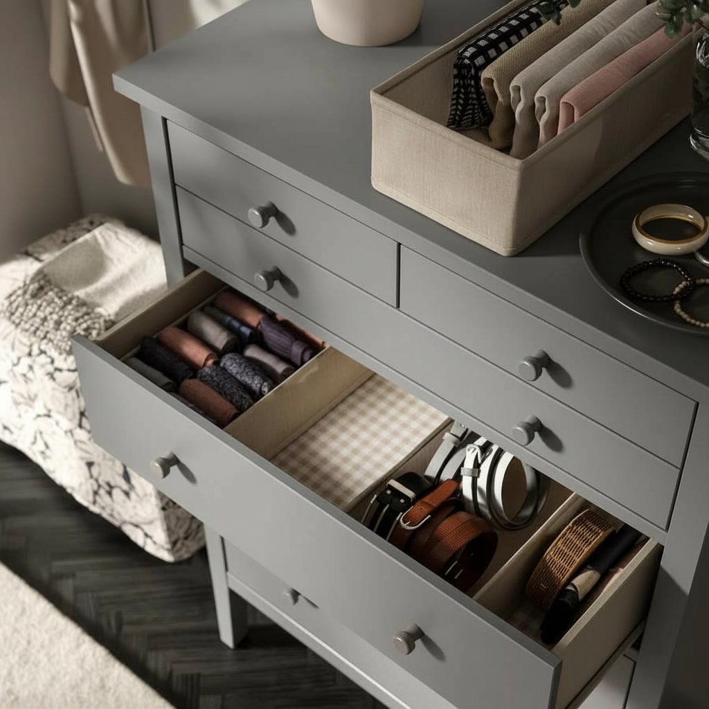 VALDORA Tapered Leg 6-Drawer Tall Chest - Image 4