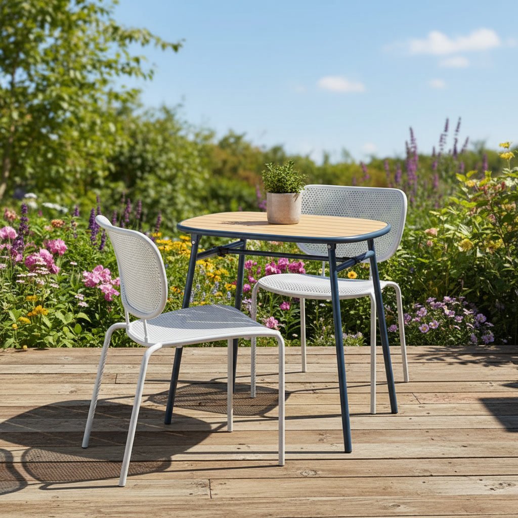DUVSKER Outdoor Patio Table with 2 Chairs Set - Image 3