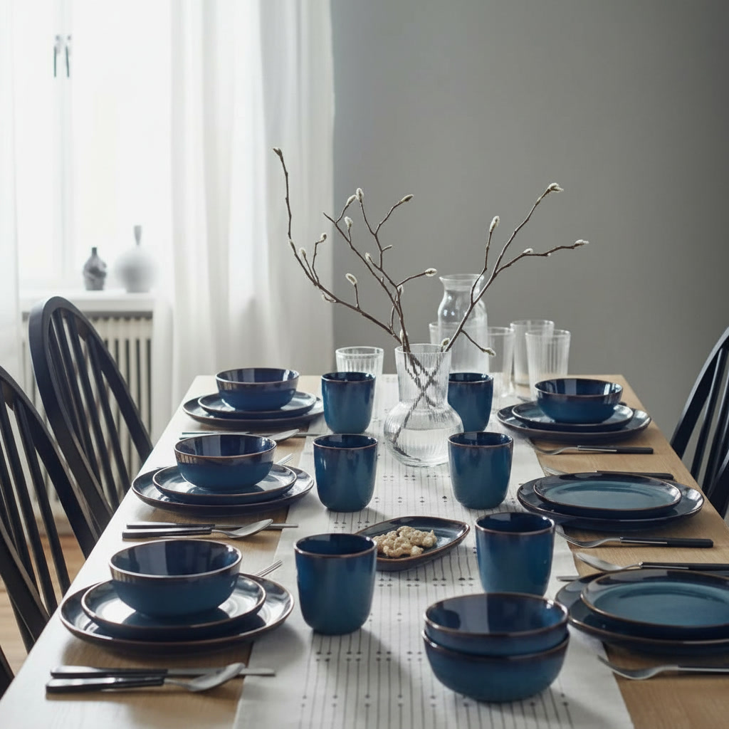 GLADVIK 18-Piece Stoneware Dinnerware Set - Image 2