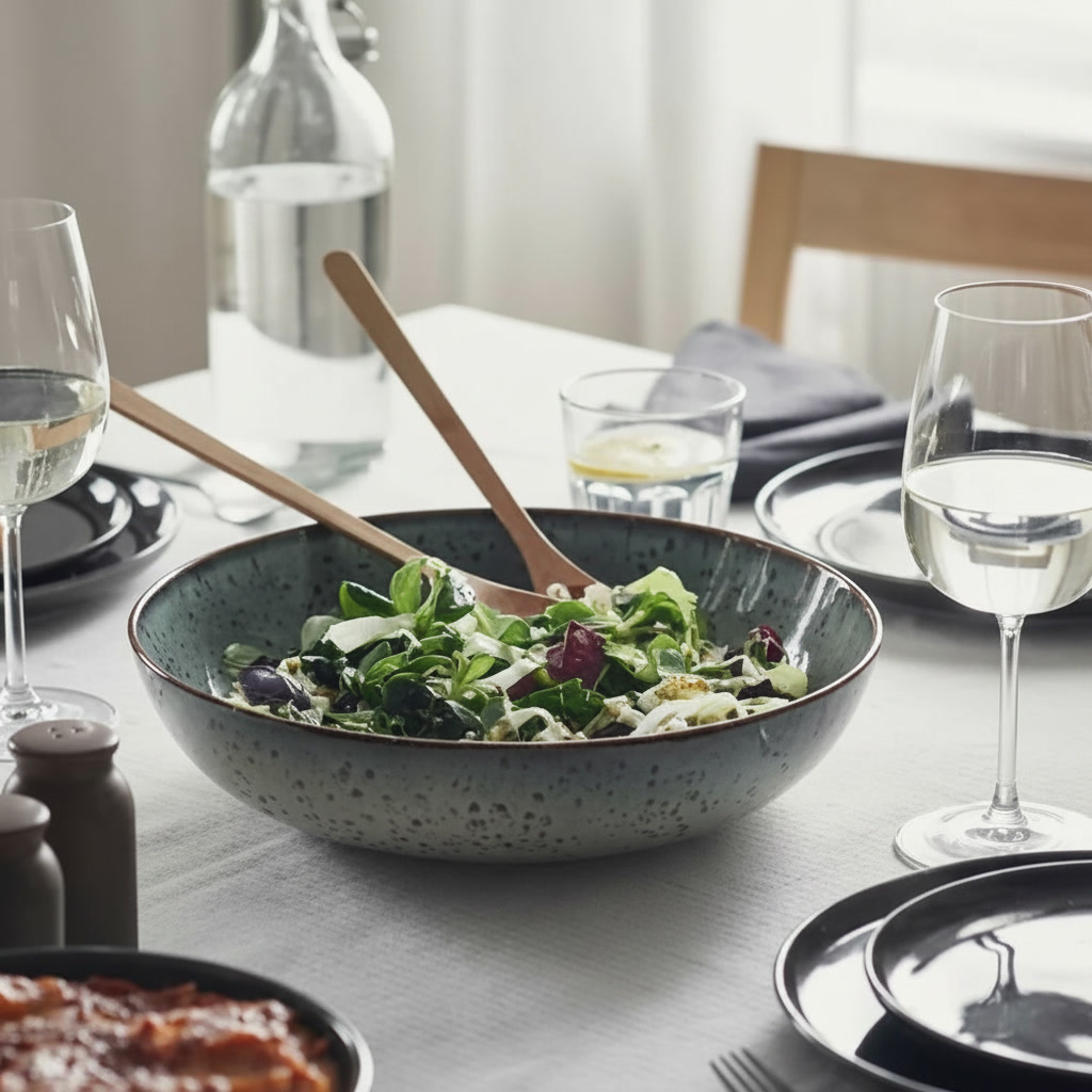 GLADVIK Round Stoneware Serving Bowl 30 cm - Image 2