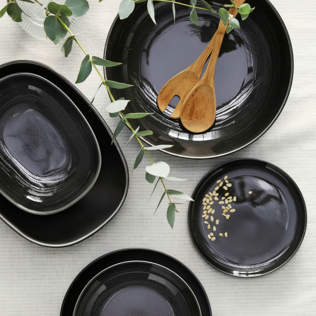 GLADVIK Round Stoneware Serving Bowl 30 cm - Image 5