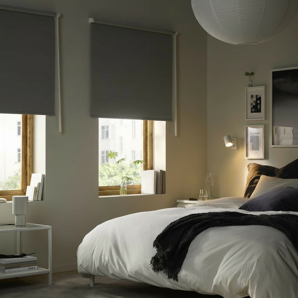 FRIDEN Grey Block Out Roller Blind - Image 3