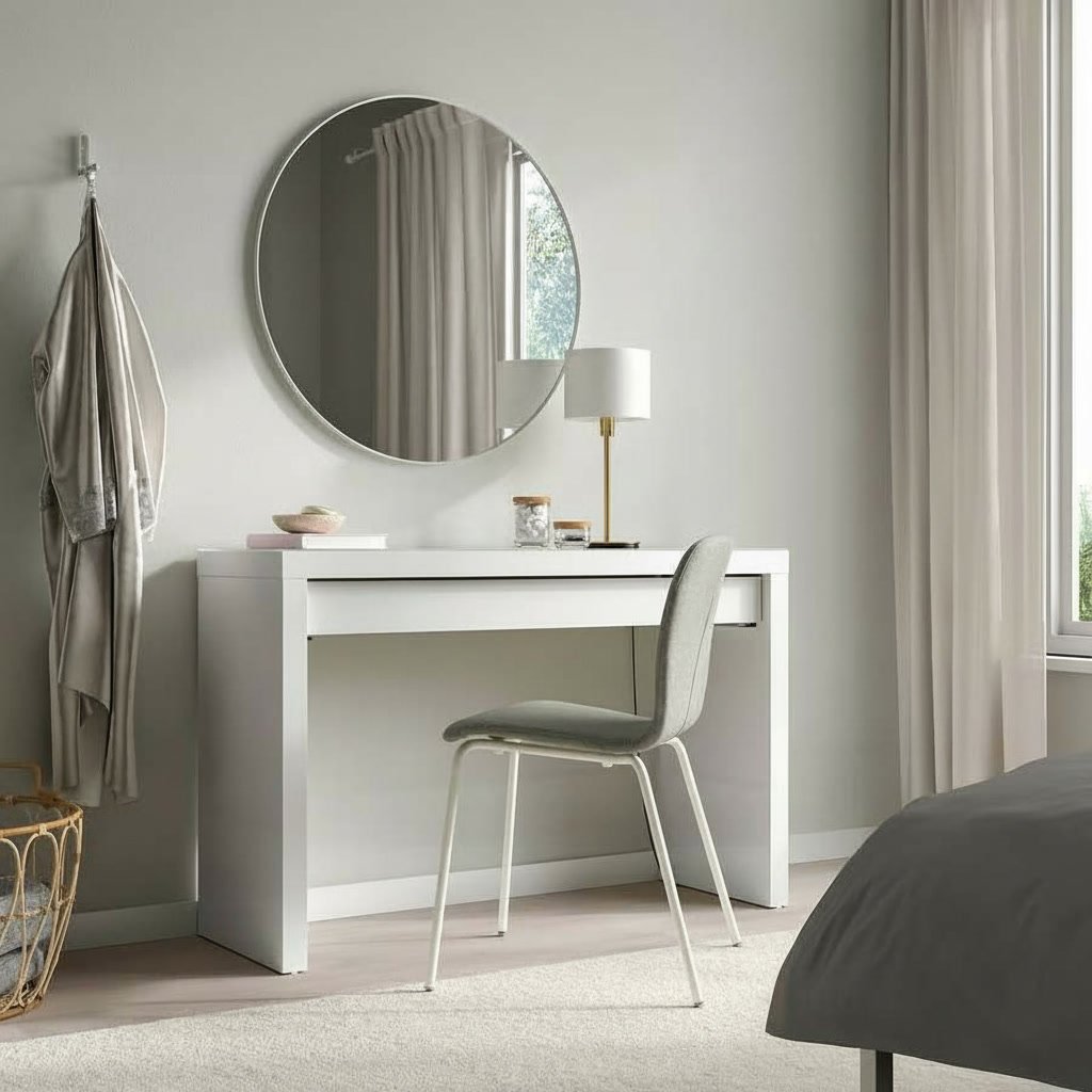 MALVIK Glass Top Vanity Desk - Image 10