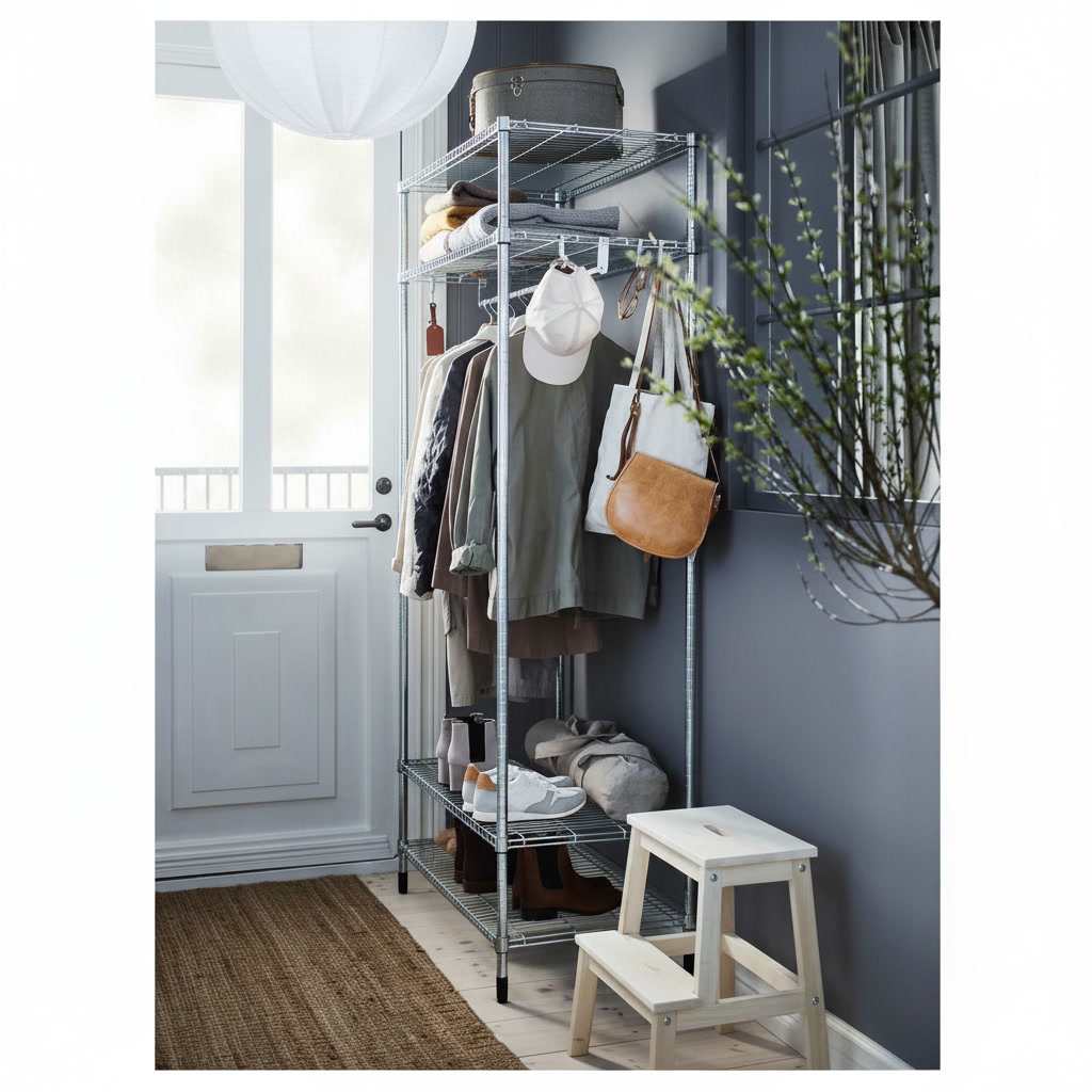 OMVIK Clothes Rail Storage Shelving Unit - Image 2