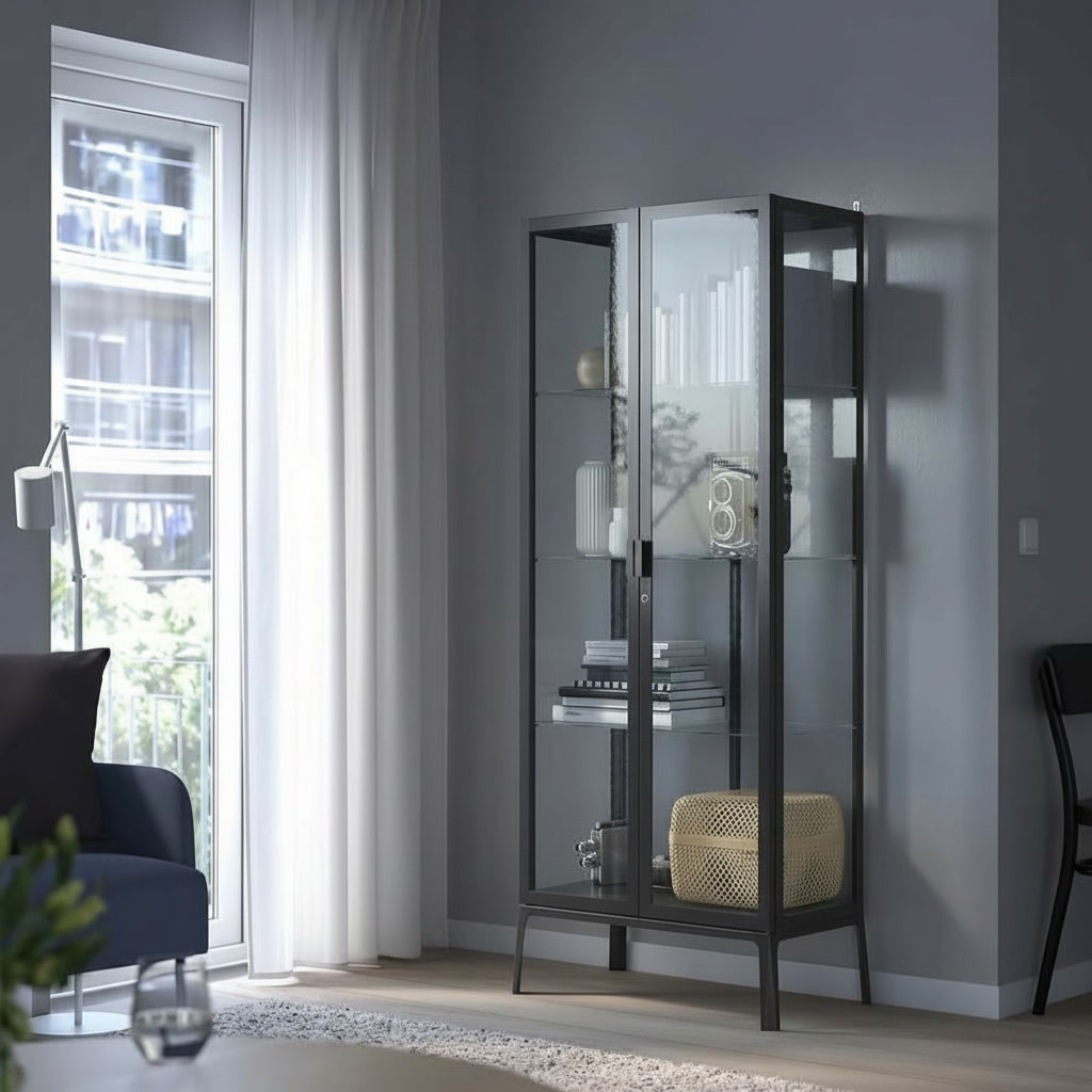MILVIK Tall Glass Display Cabinet - Image 4