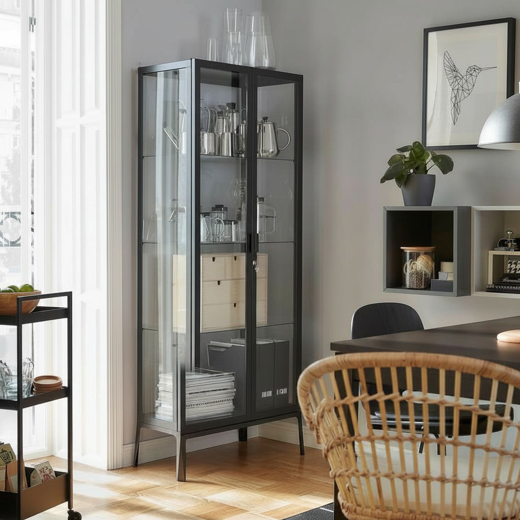 MILVIK Tall Glass Display Cabinet - Image 2