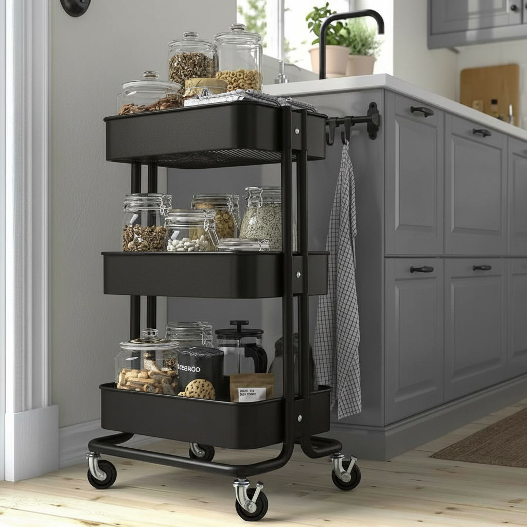 RASKVIK Three-Tier Rolling Storage Trolley - Image 8