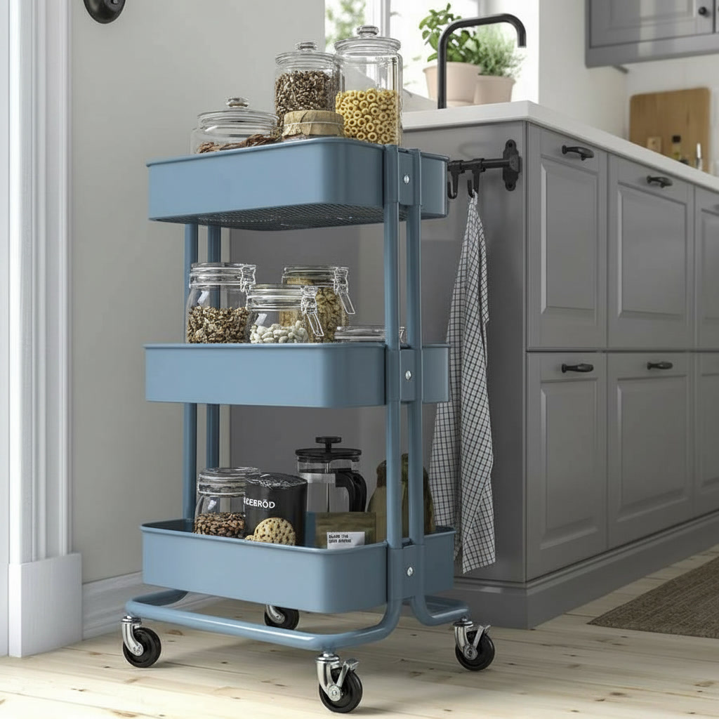 RASKVIK Three-Tier Rolling Storage Trolley - Image 6