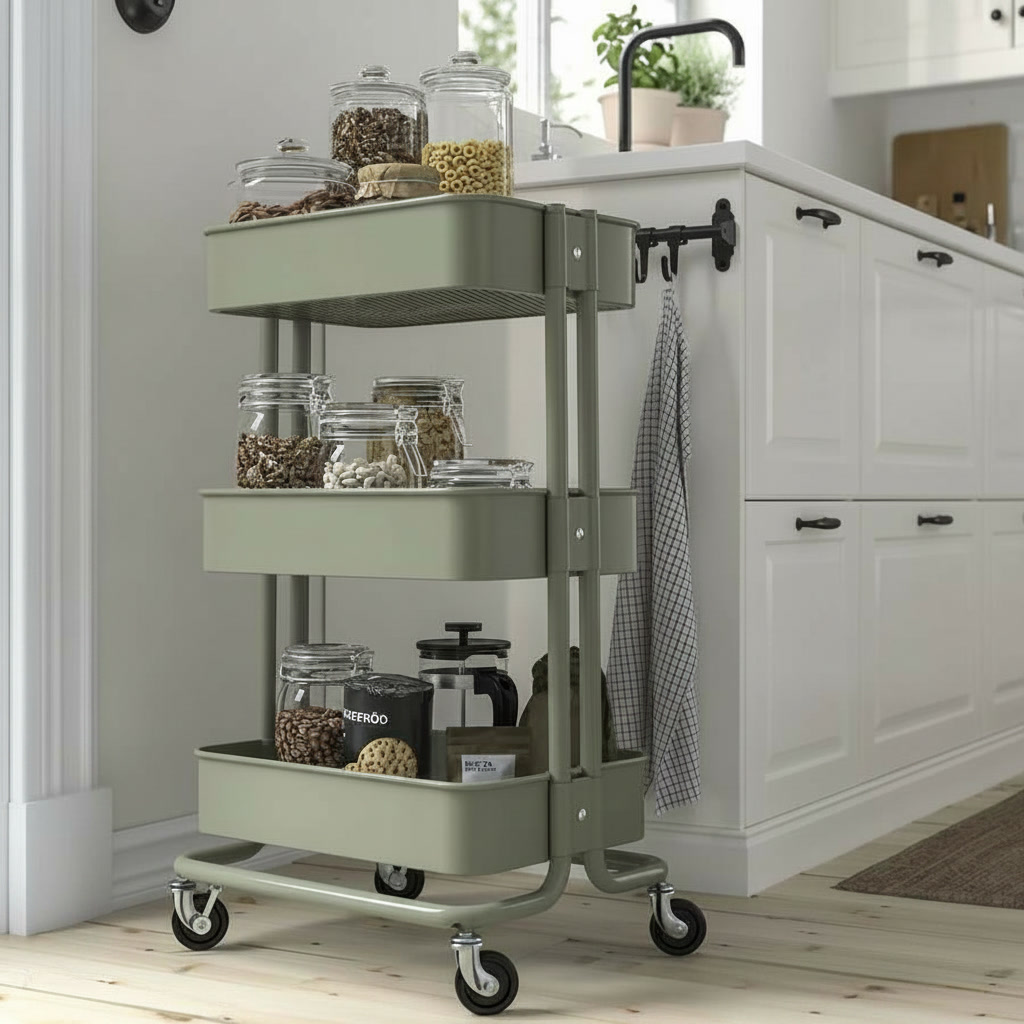 RASKVIK Three-Tier Rolling Storage Trolley - Image 5