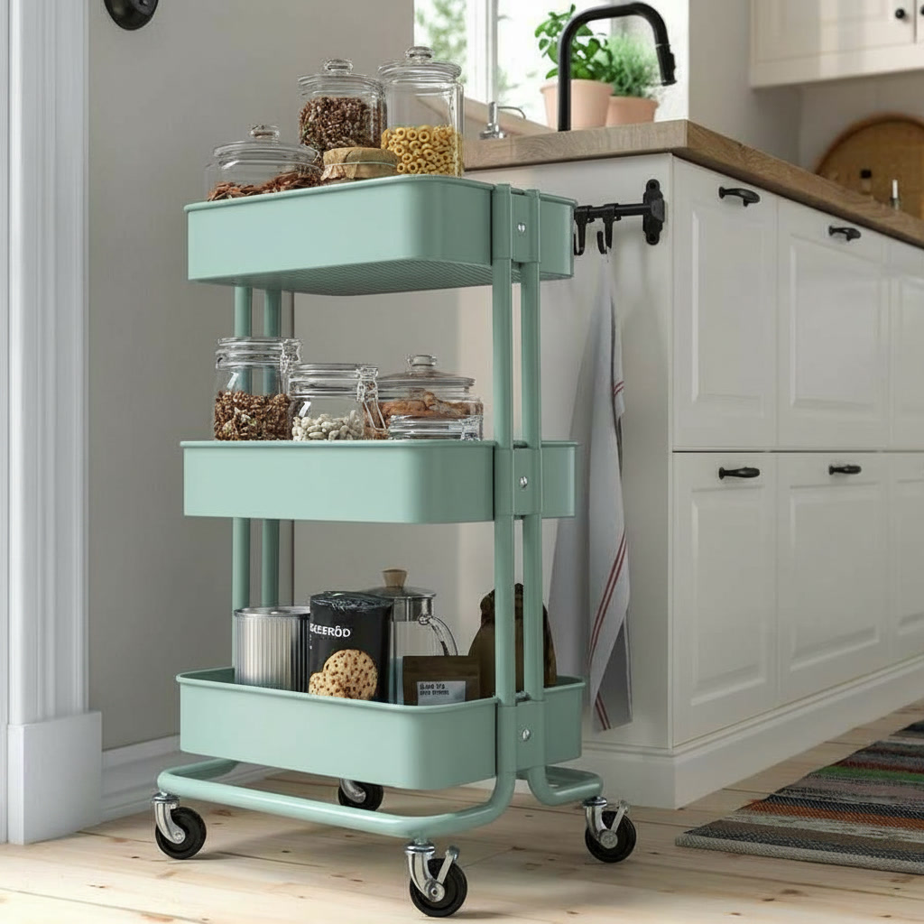 RASKVIK Three-Tier Rolling Storage Trolley - Image 4