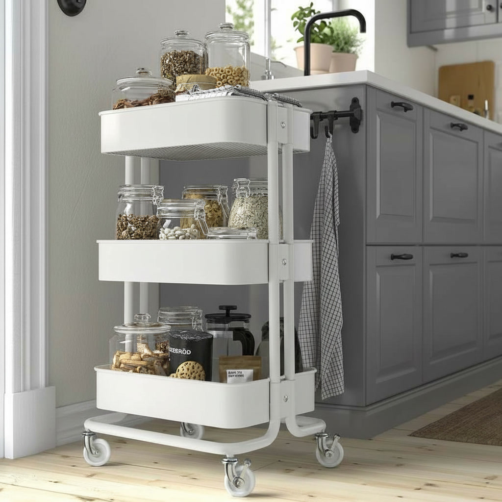 RASKVIK Three-Tier Rolling Storage Trolley - Image 2