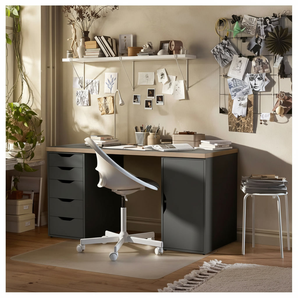 KAPTORA/ALVEX 5-Drawer Cabinet Desk - Image 2