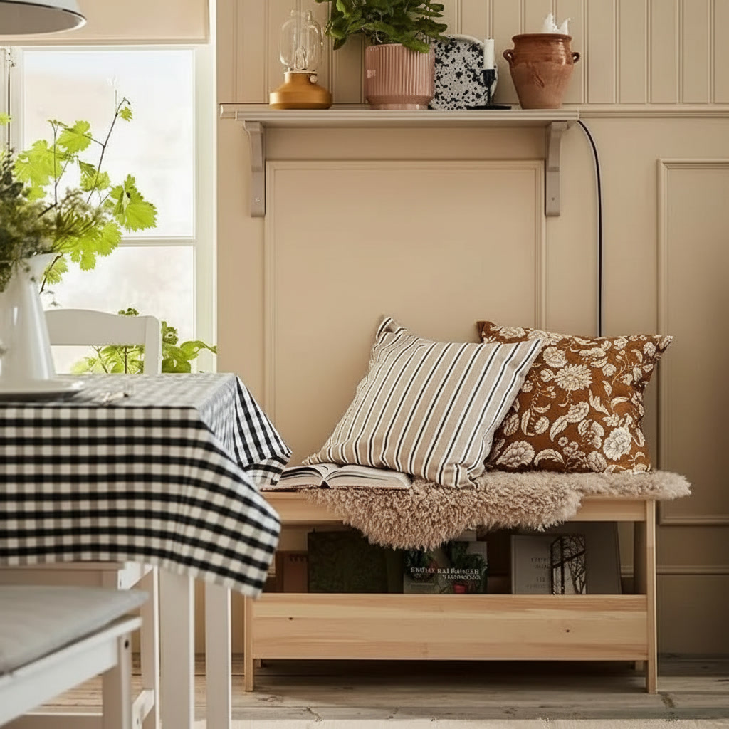 PERJOVIK Rectangular Pine Storage Bench - Image 2