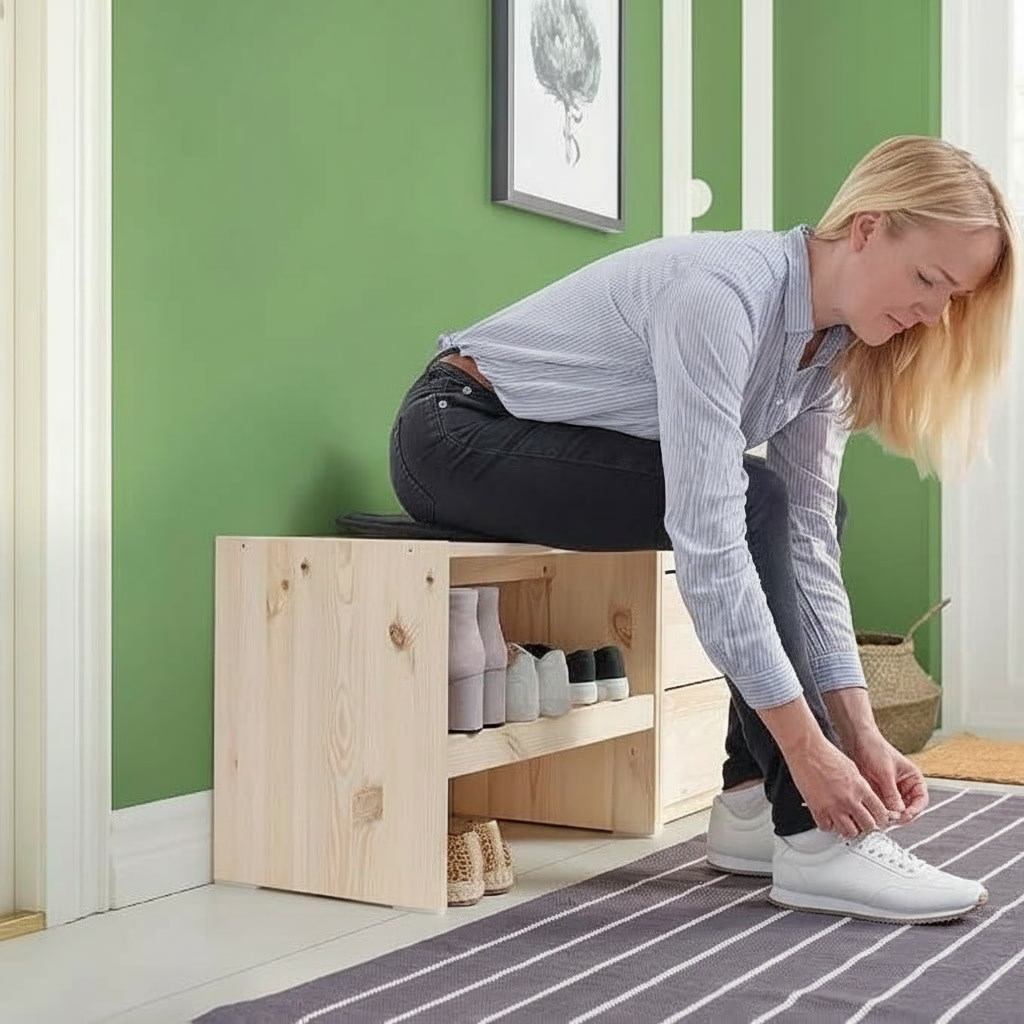 RAGGVIK Rectangular Shoe Storage Bench - Image 2