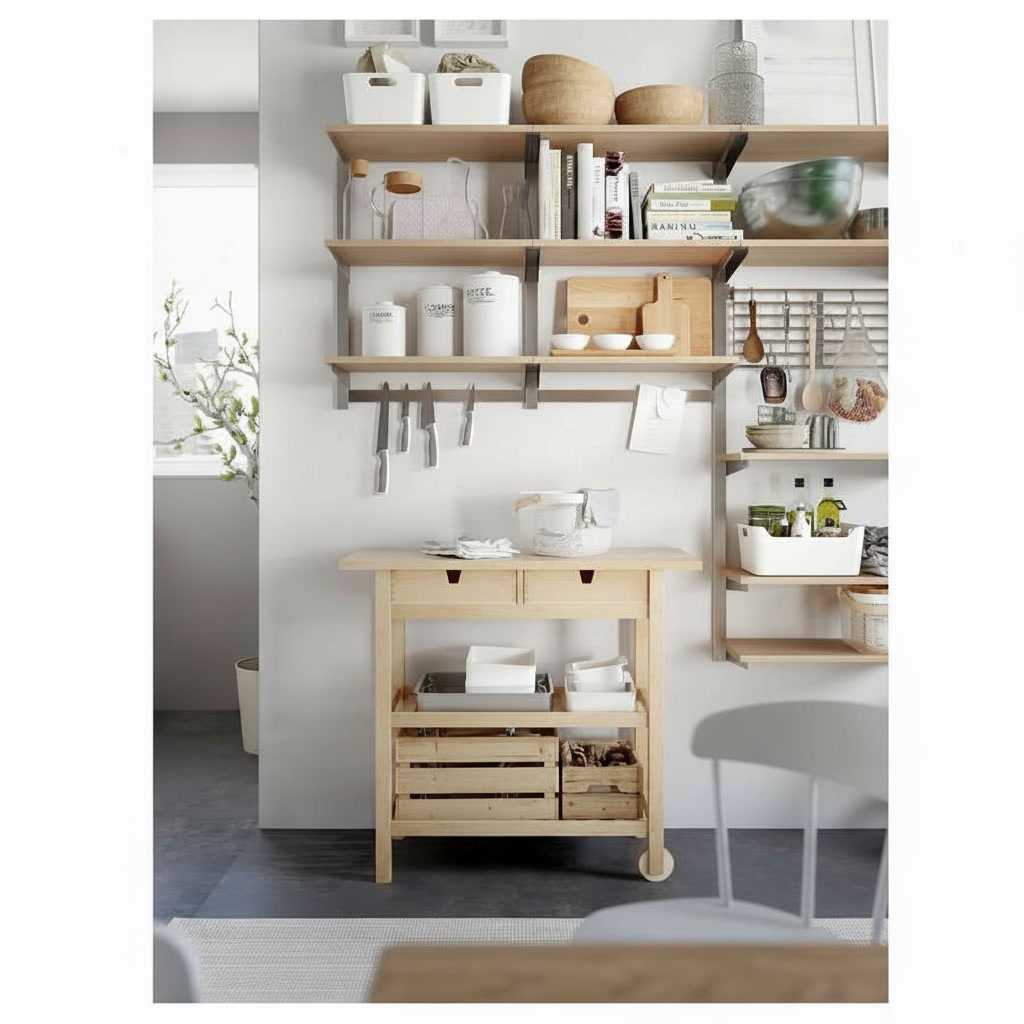 FORVIK Two-Drawer Rolling Kitchen Trolley - Image 2