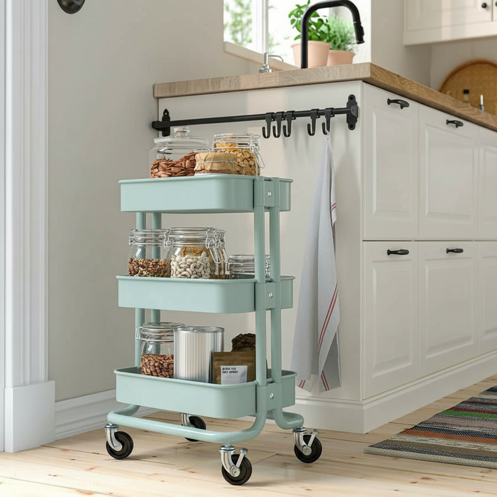 RASKVIK Three-Tier Rolling Storage Trolley - Image 6