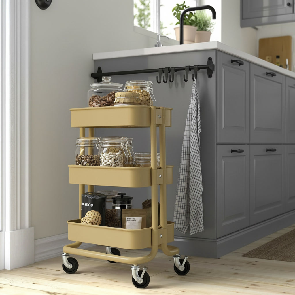 RASKVIK Three-Tier Rolling Storage Trolley - Image 11