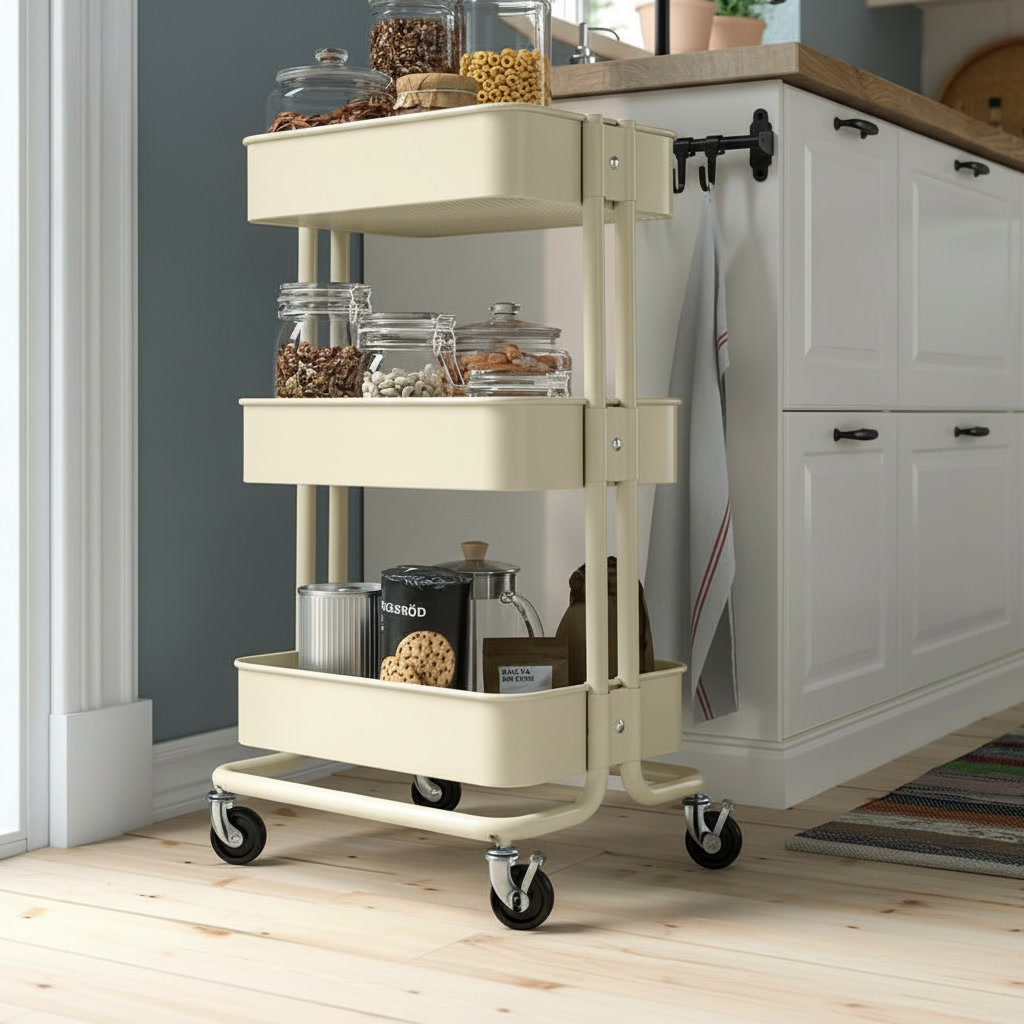 RASKVIK Three-Tier Rolling Storage Trolley - Image 10