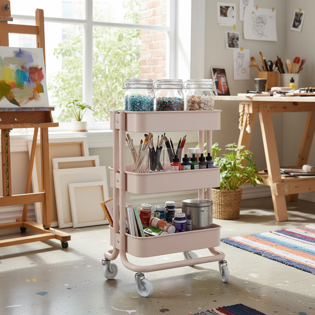 RASKVIK Three-Tier Rolling Storage Trolley - Image 4