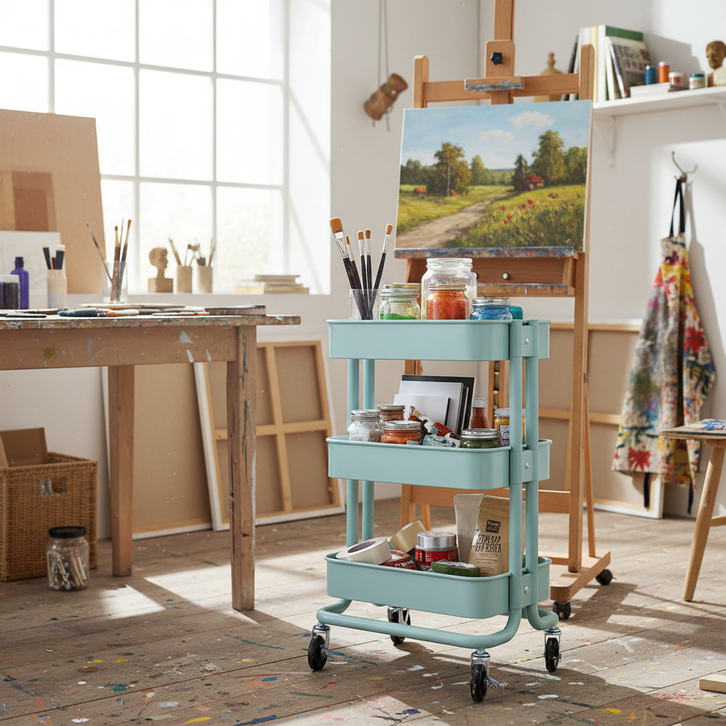 RASKVIK Three-Tier Rolling Storage Trolley - Image 7