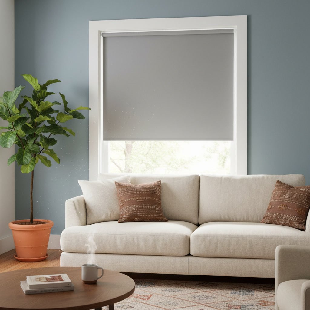 FRIDEN Grey Block Out Roller Blind - Image 2