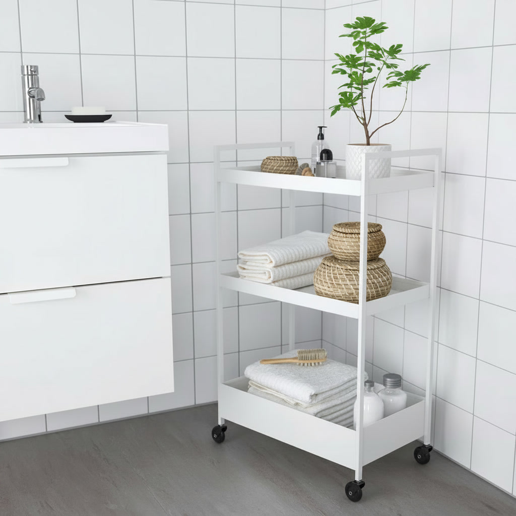 NISSAVIK Kitchen Trolley Three Tier Storage and Serving Unit - Image 2