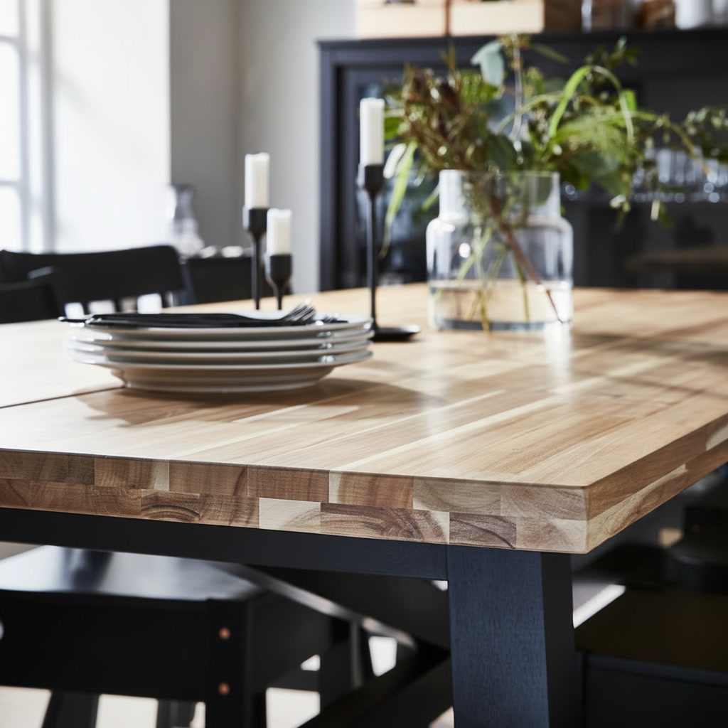 OAKVIK Dining Table Solid Wood Family Dining Table - Image 2