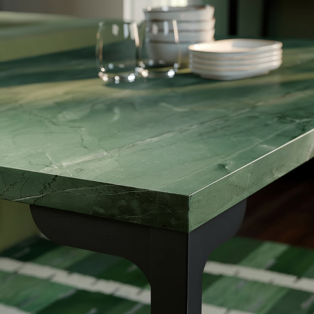 SKALVIK Table Marble Effect Dining Table - Image 2