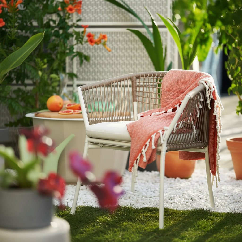 SEGERAN Woven Frame Cushioned Armchair - Image 4