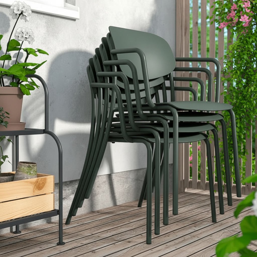 VISVIK Stackable Metal Armchair - Image 2