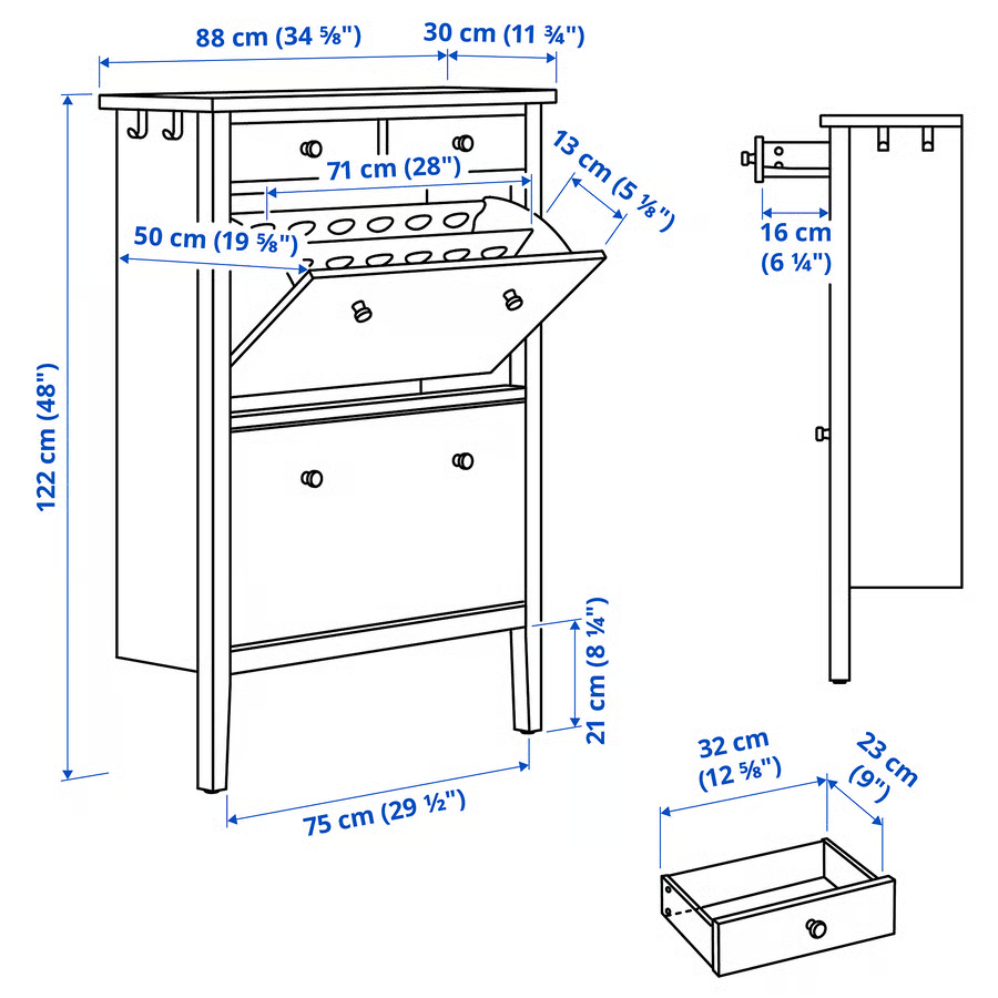 VALDORA 2-Compartment Shoe Storage Cabinet - Image 11