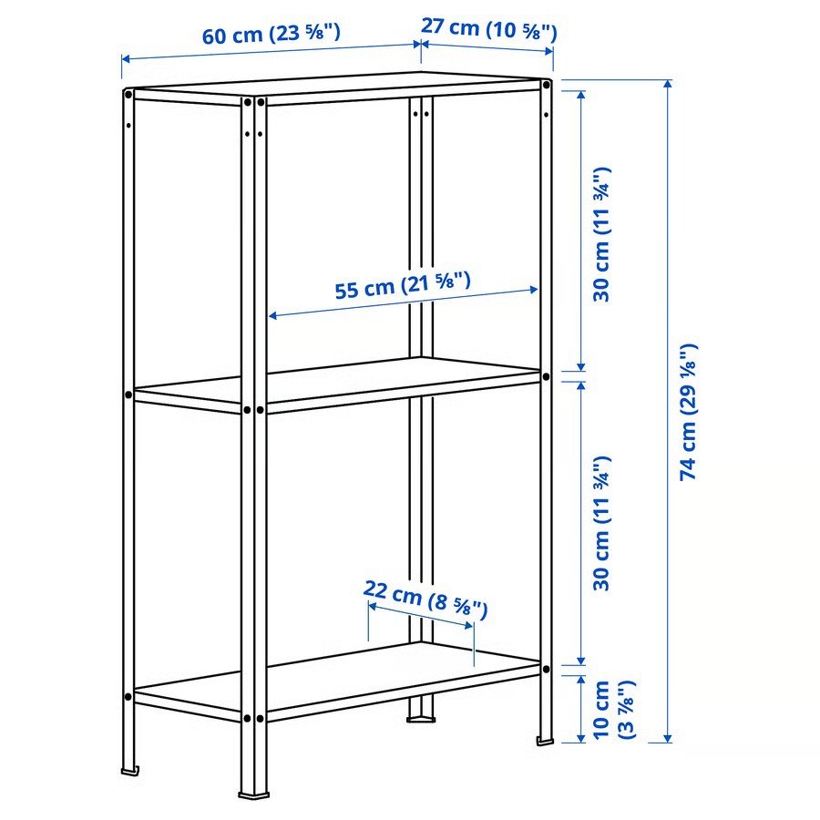 HYLLIN Galvanized Metal Shelving Unit - Image 4