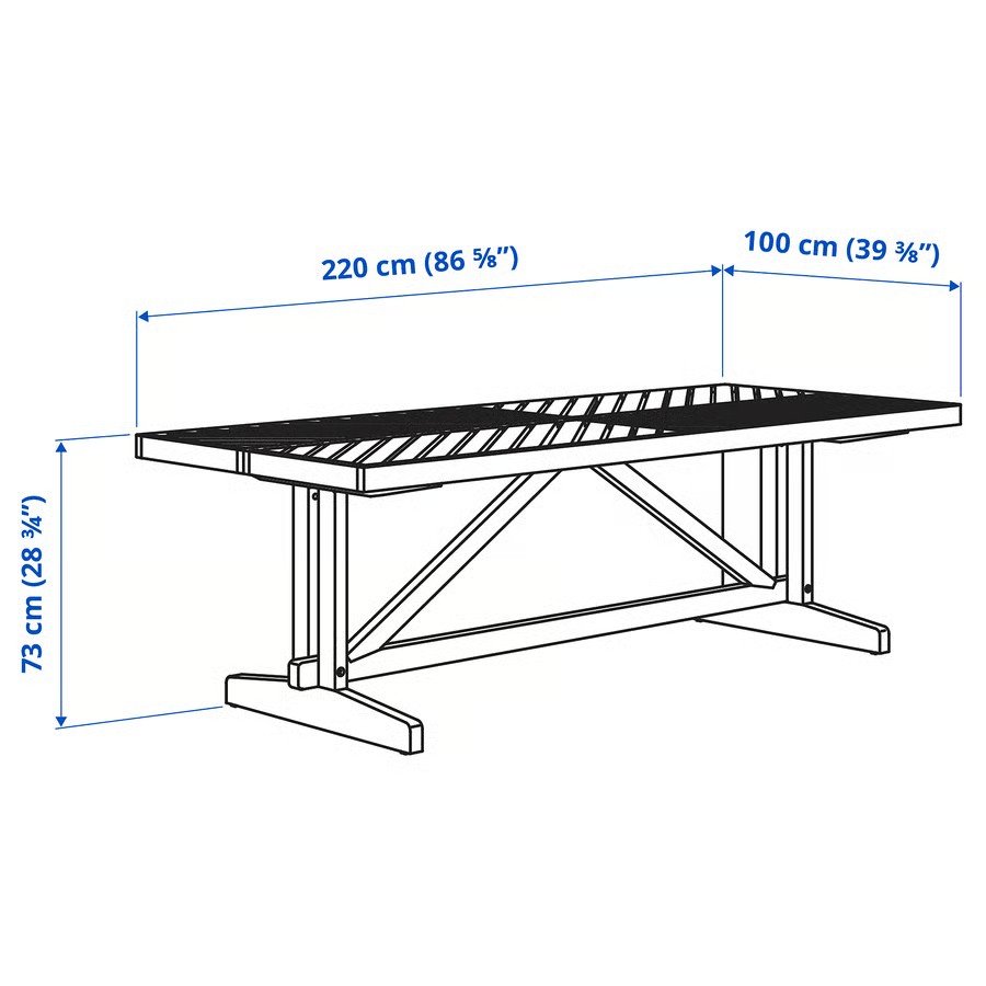 NORRMANSA Slatted Picnic Table Set - Image 2