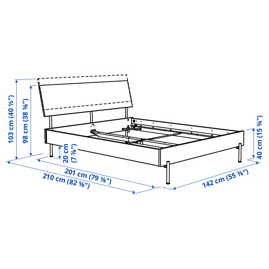 RADVIK Walnut Effect Double Bed Frame - Image 6