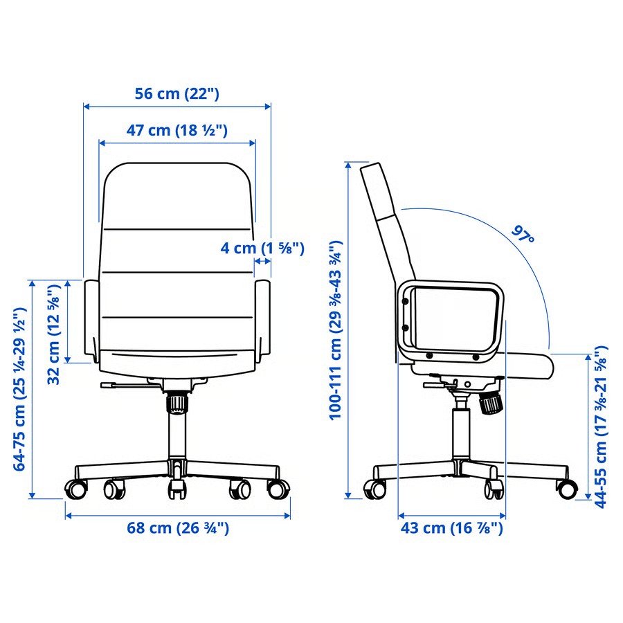 RENVIK Upholstered Adjustable Swivel Chair - Image 7