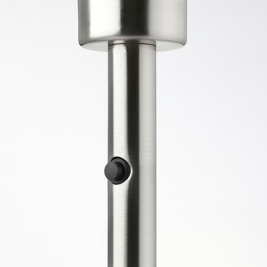 RINGSTAK/SKAFTEN Tall Cylindrical Nickel-Plated Floor Lamp - Image 4