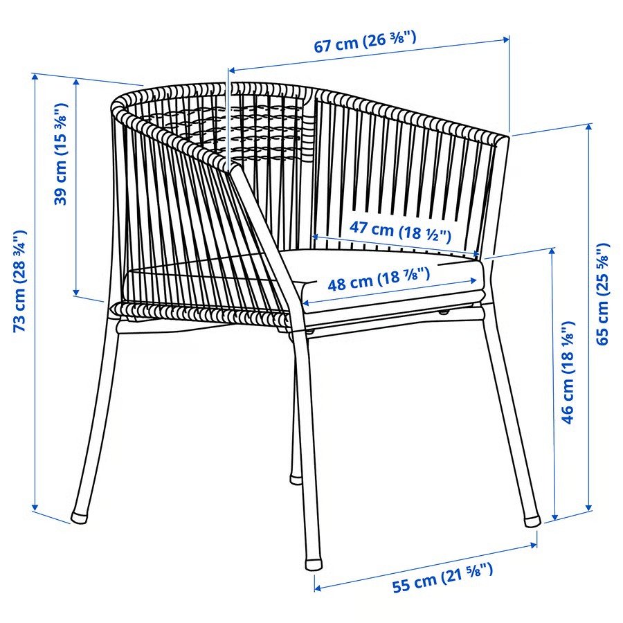SEGERAN Woven Frame Cushioned Armchair - Image 7