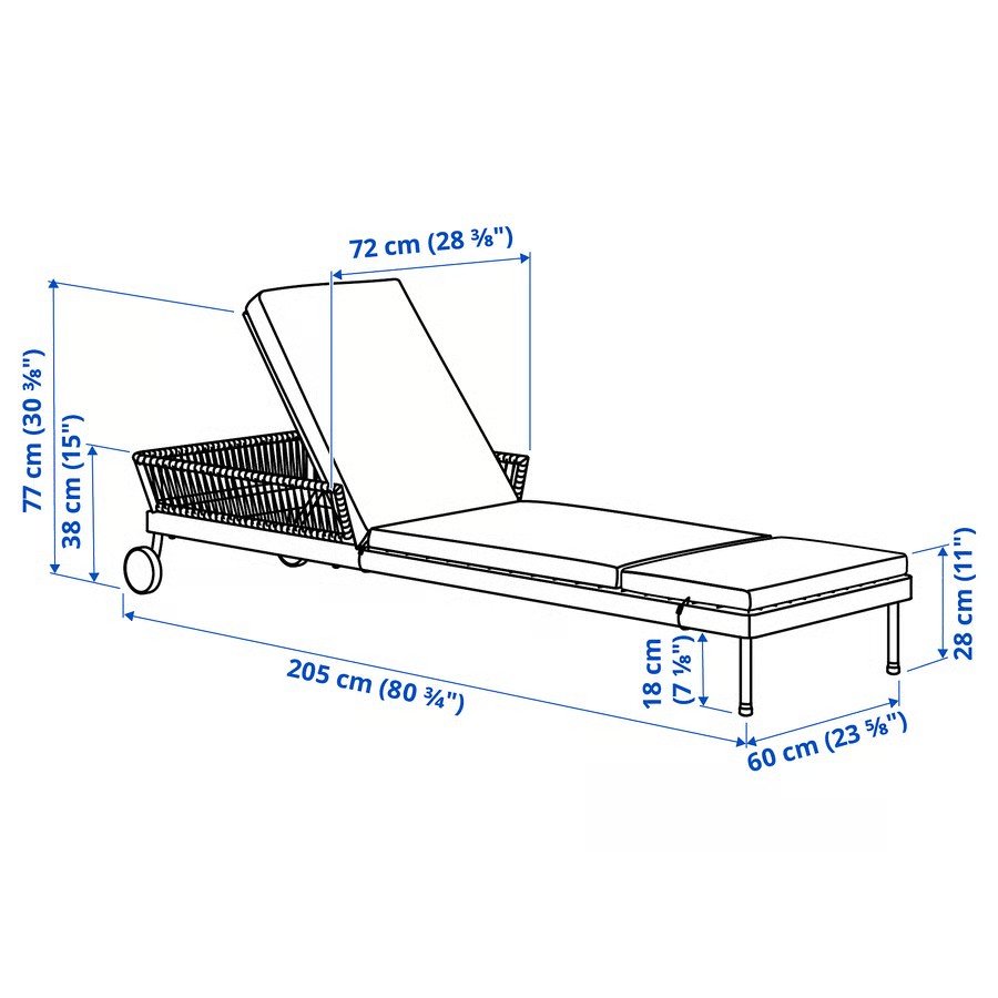 SEGERAN Adjustable Cushioned Sun Lounger - Image 6